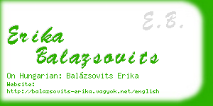 erika balazsovits business card